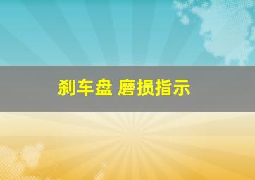 刹车盘 磨损指示